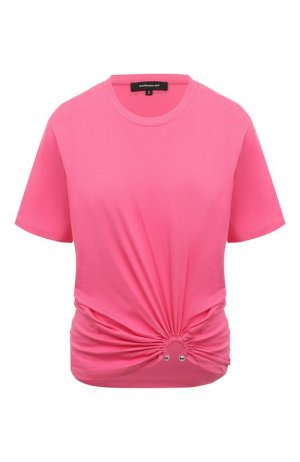 Хлопковая футболка Barbara Bui. Цвет: розовый