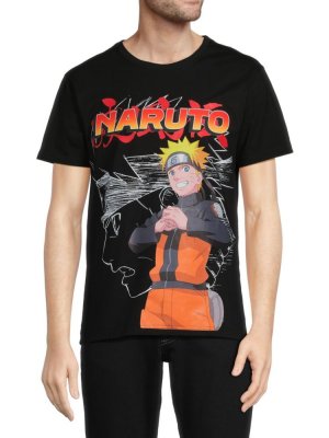 Футболка с круглым вырезом Naruto Kanji и рисунком , черный Reason