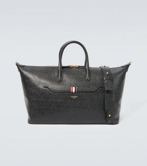 Средняя кожаная спортивная сумка , черный Thom Browne