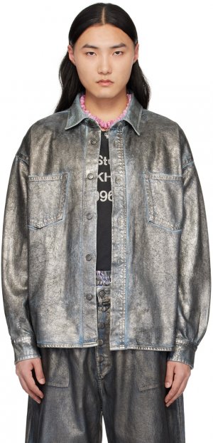 Джинсовая рубашка с серебряным напылением Acne Studios