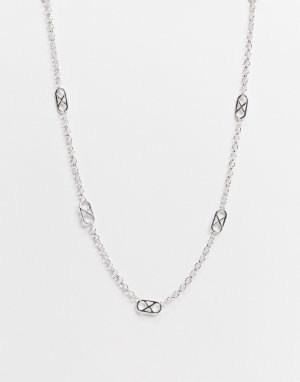 Серебристое ожерелье-цепочка с подвесками в виде символа бесконечности -Серебристый Icon Brand