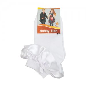 Носки детские с рюшей, цвет белый, р-р 18-20 HOBBY LINE. Цвет: белый