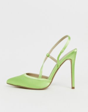 Зеленые туфли-лодочки с ремешком -Зеленый Missguided
