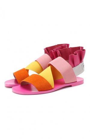 Комбинированные сандалии Emilio Pucci. Цвет: розовый