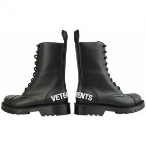Черные ботинки на шнуровке с логотипом 45 VETEMENTS. Цвет: черный