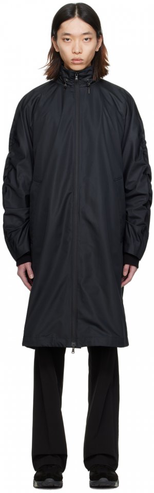 Черное пальто со сборками Wooyoungmi