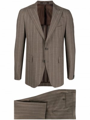 Pinstripe single-breasted suit Tagliatore. Цвет: коричневый