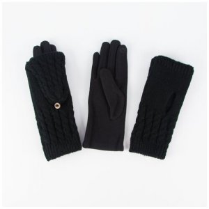 Перчатки , демисезон/зима, вязаные, сенсорные, утепленные, размер без размера, черный Russian Look. Цвет: черный