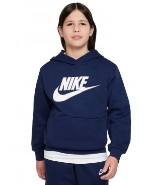 Флисовая толстовка Club для спортивной одежды больших детей , синий Nike