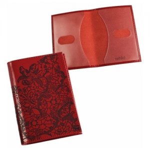Обложка для паспорта BEFLER Гипюр, натуральная кожа, тиснение, красная, O.32.-1. Цвет: красный