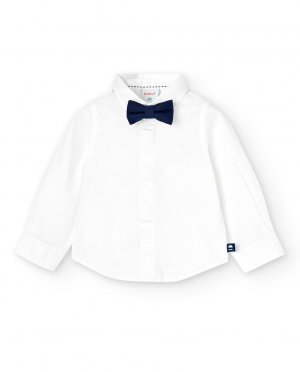 Рубашка для мальчика с галстуком-бабочкой и длинными рукавами , белый Boboli