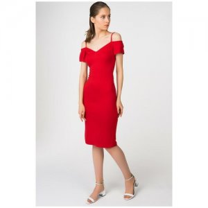 Облегающее платье миди на бретелях с глубоким вырезом спине АДЛ 12434353000 Красный 44 adL. Цвет: красный