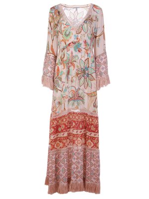 Платье шелковое с принтом Raffaela D’Angelo. Цвет: разноцветный
