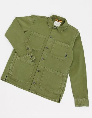 Зеленая джинсовая куртка-рубашка -Зеленый цвет Tom Tailor