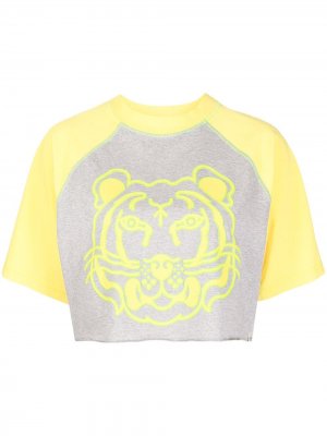 K-Tiger print cropped T-shirt Kenzo. Цвет: серый