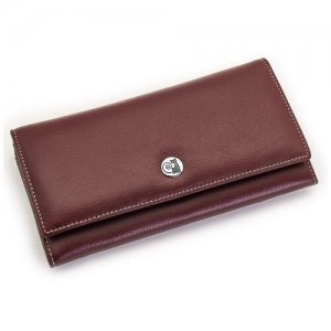Большой женский кожаный кошелек СВ 8090-065 Sergio Valentini. Цвет: коричневый/красный