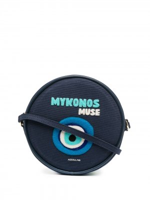 Круглая сумка на плечо Mykonos Olympia Le-Tan. Цвет: синий