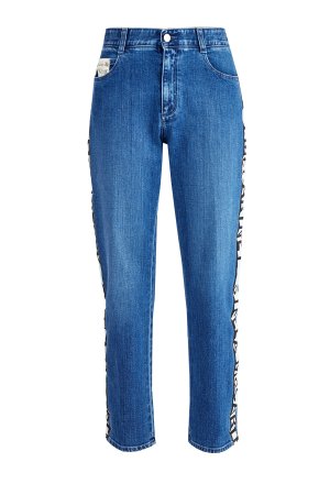 Прямые джинсы в стиле ретро с широкими лампасами из лент STELLA McCARTNEY