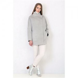Пальто , размер 48/170, серебряный, серый Lea Vinci. Цвет: серебристый/серый
