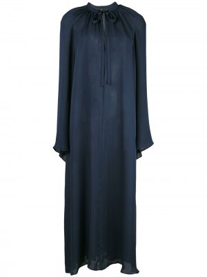 Платье миди с рукавами колокол VOZ. Цвет: синий