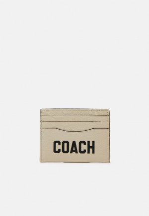 Кошелек FLAT CARD CASE IN PEBBLE WITH GRAPHIC UNISEX , цвет chalk Coach