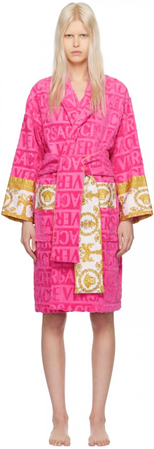 Розовый халат с надписью I Heart Baroque , цвет Pink Versace Underwear