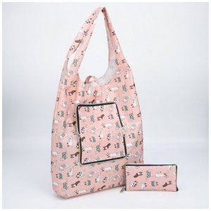Сумка торба , текстиль, вмещает А4, розовый Baggins. Цвет: голубой