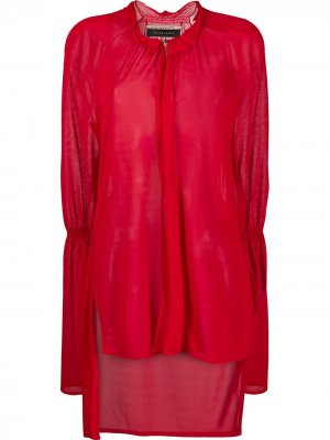 Блузка с оборками на воротнике Roland Mouret. Цвет: красный