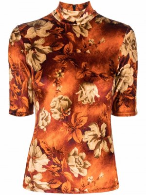 Блузка с цветочным принтом Kwaidan Editions. Цвет: оранжевый