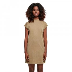 Короткое платье Extended Short Sleeve, коричневый Urban Classics