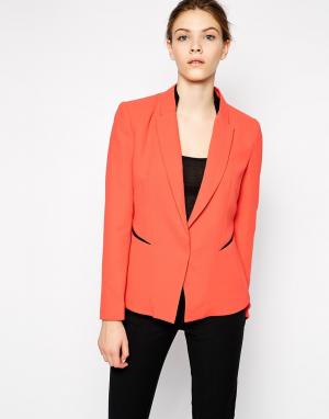 Блейзер Color Block Colorblock. Цвет: коралловый