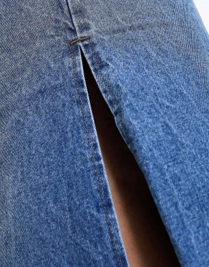 Синяя джинсовая макси-юбка Noisy May
