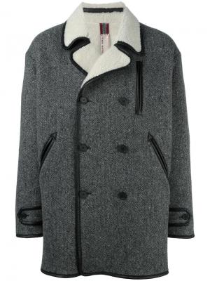 Объемное двубортное пальто Antonio Marras. Цвет: серый