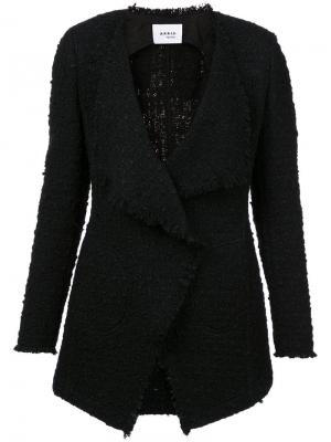Твидовый пиджак с необработанными краями Akris Punto. Цвет: черный
