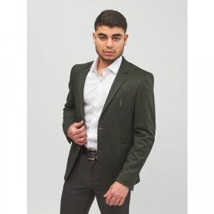 Пиджак, размер 50, зеленый, черный DELMONT. Цвет: черный/зеленый