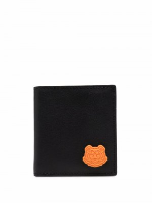 Tiger-head bi-fold wallet Kenzo. Цвет: черный