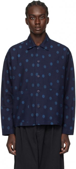 Темно-синяя жаккардовая рубашка PJ Ymc