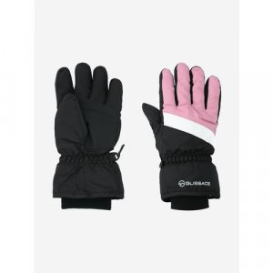 Перчатки , размер 14, черный GLISSADE. Цвет: черный/черный-розовый