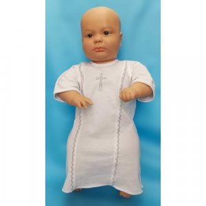 Крестильное платье  , размер 62-68 белый Малышок. Цвет: белый