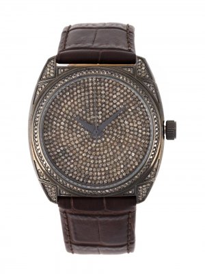 Часы с бриллинатами DOM Christian Koban. Цвет: коричневый