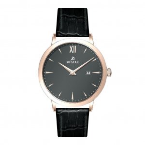 Мужские часы Profile Кожаный ремешок Кварцевые с серым циферблатом 50214PPN606 Westar