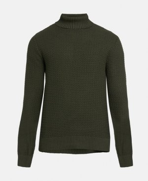 Трикотажный пуловер органик Selected Homme, хаки HOMME