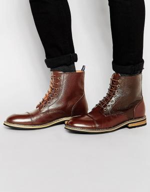 Коричневые кожаные ботинки на шнуровке Peter Werth. Цвет: коричневый