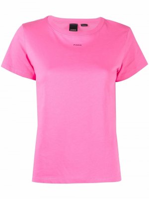 Logo-print cotton T-shirt PINKO. Цвет: розовый