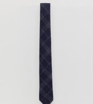 Синий галстук с добавлением шерсти Heart & Dagger. Цвет: синий