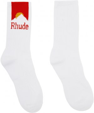 Белые носки с лунным светом , цвет White/Red/Yellow Rhude