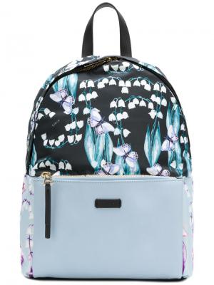 Рюкзак с принтом бабочек Furla. Цвет: синий