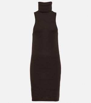 Мини-платье из шерсти с воротником-водолазкой , коричневый Saint Laurent