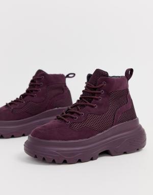 Фиолетовые походные кроссовки с толстой подошвой -Фиолетовый Missguided