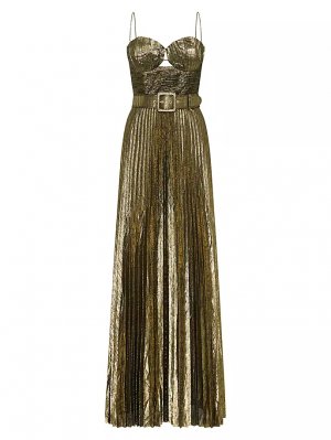 Плиссированное платье Josie из ламе , золото Rebecca Vallance